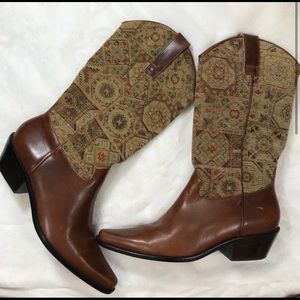 Matisse Leather & Tapestry Western Boots